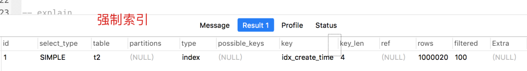 强制索引执行计划