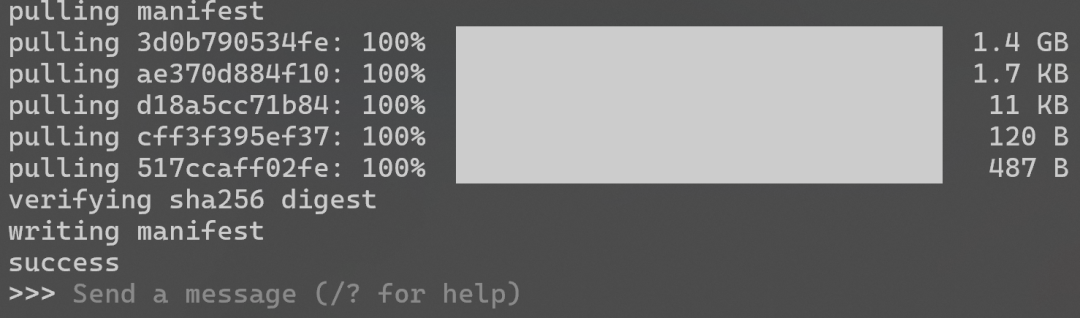 Ollama 下载完成进入对话界面
