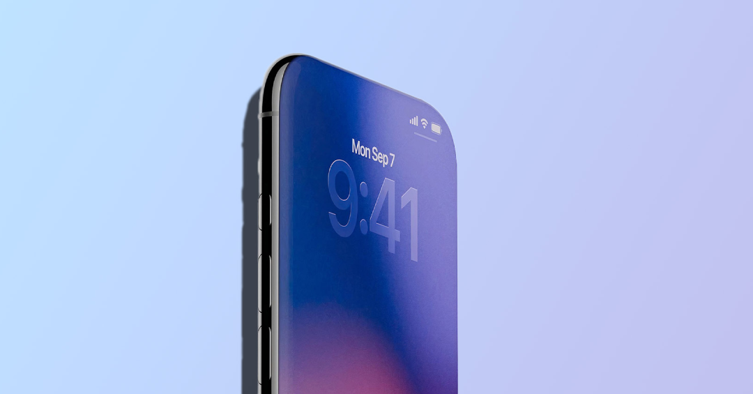 智能手机侧面与屏幕特写