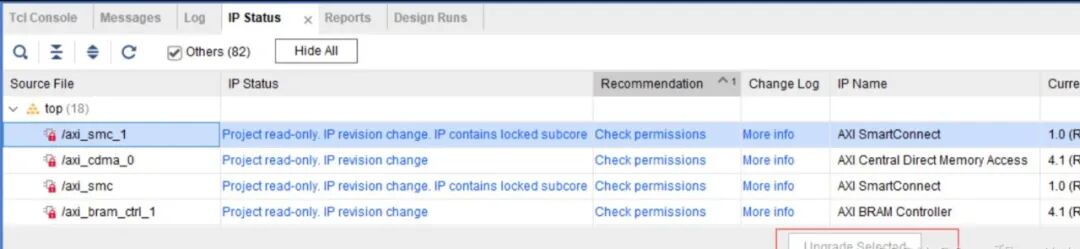 Vivado IP状态报告窗口