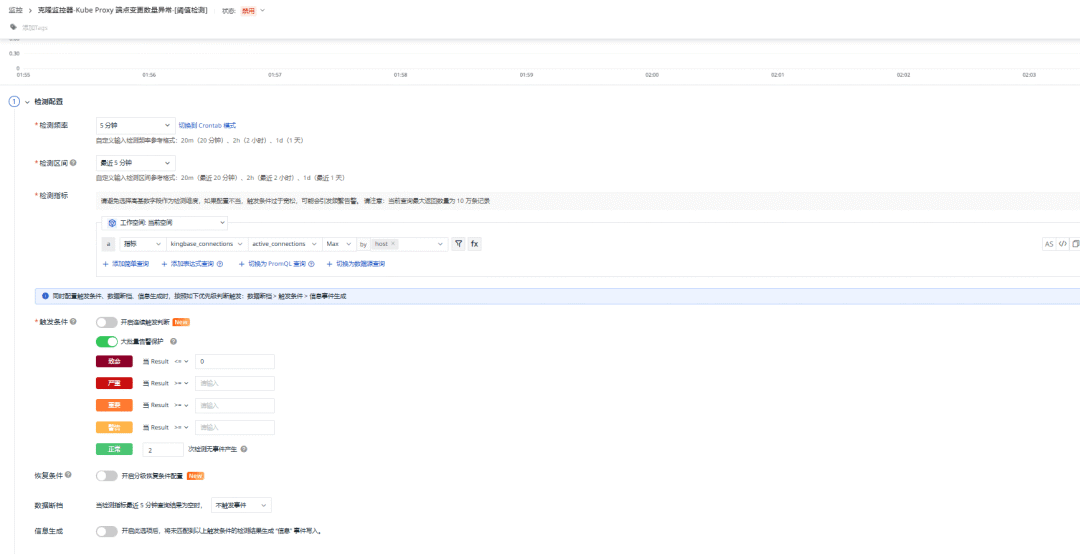 观测云监控告警规则配置界面截图