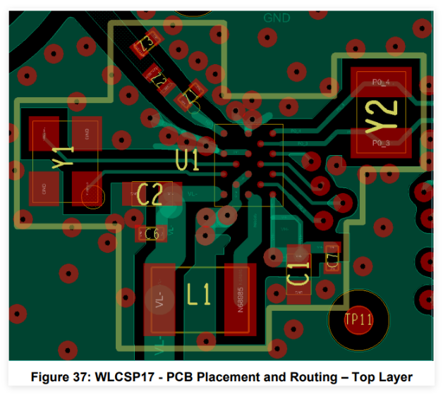 WLCSP17 PCB 顶层布局布线图