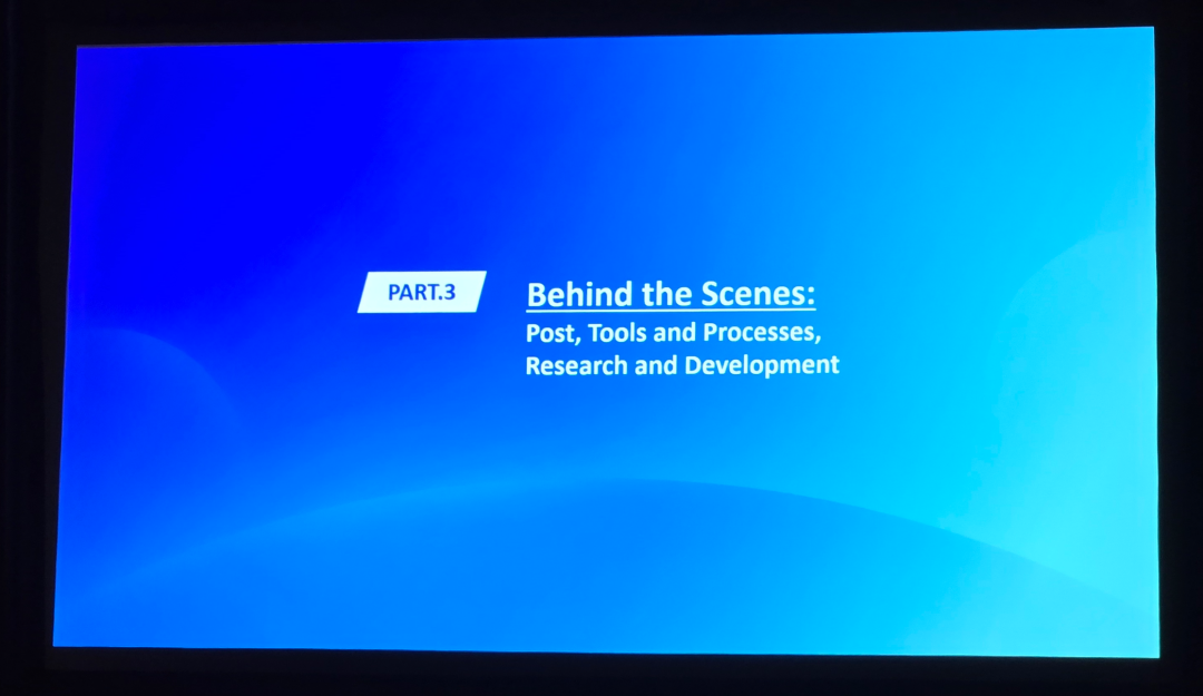 演讲内容过渡到幕后工作部分的幻灯片