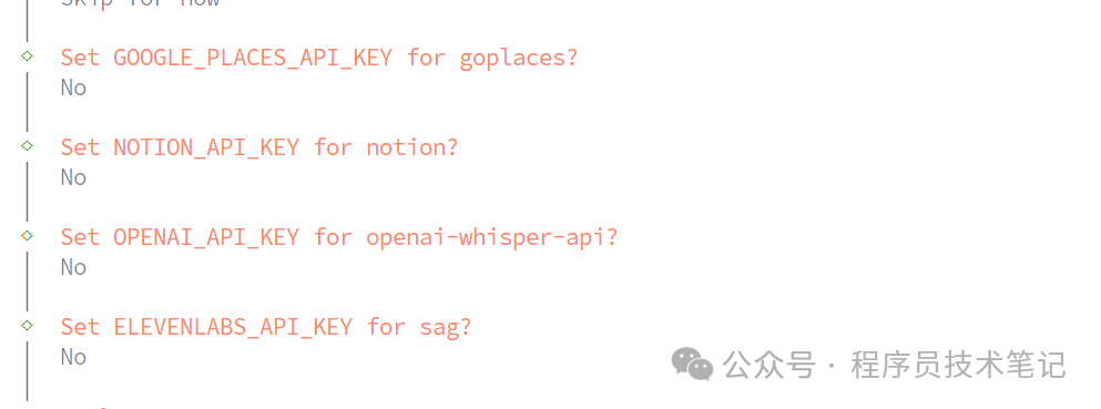 跳过多个技能API密钥配置