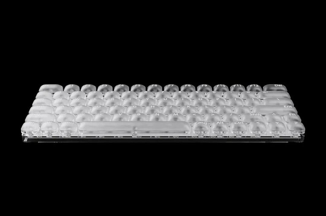 透明机械键盘侧面完整布局视图