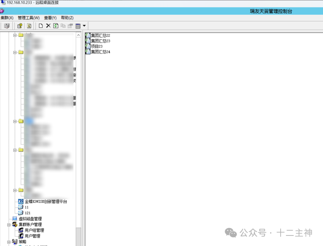 控制台内应用程序列表详情