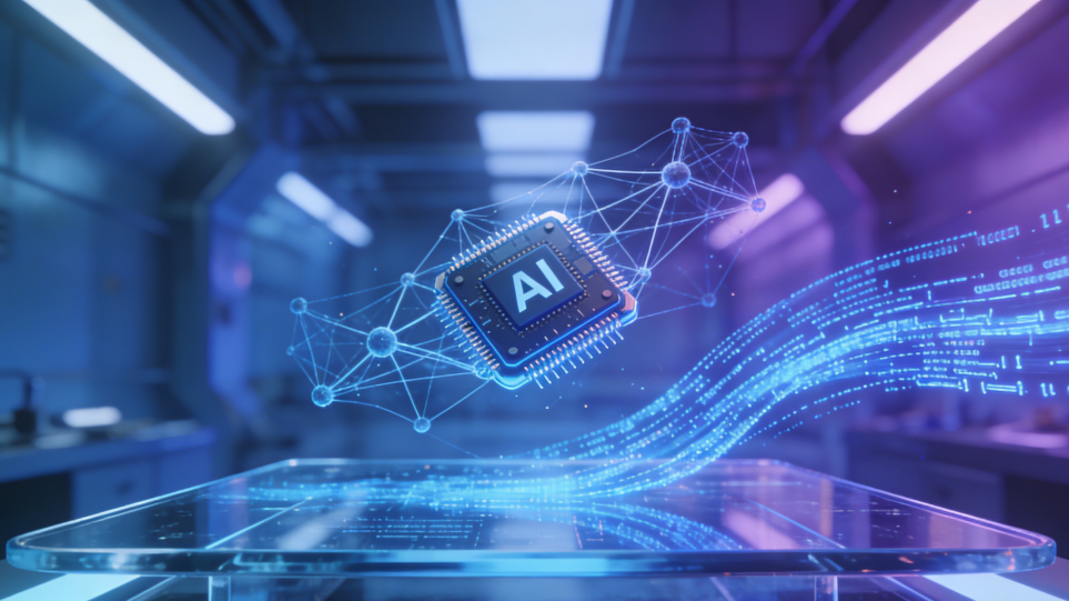 AI芯片与神经网络概念图