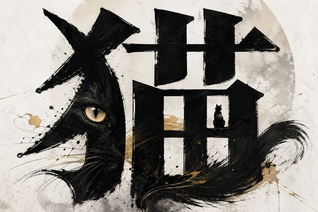 水墨猫主题插画