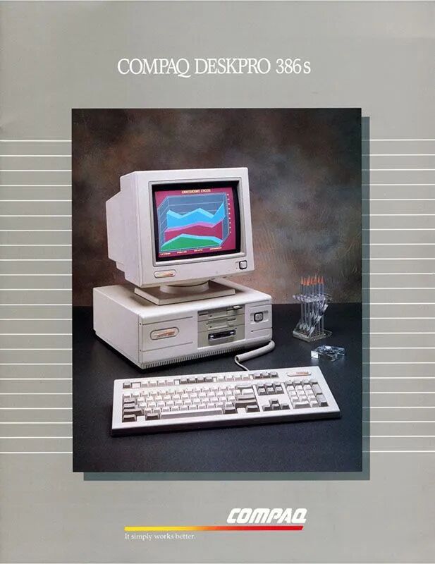 Compaq DeskPro 386s 电脑宣传图