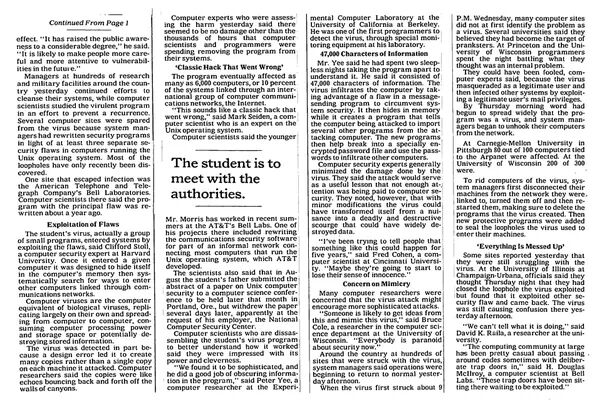 关于计算机病毒的报纸报道截图