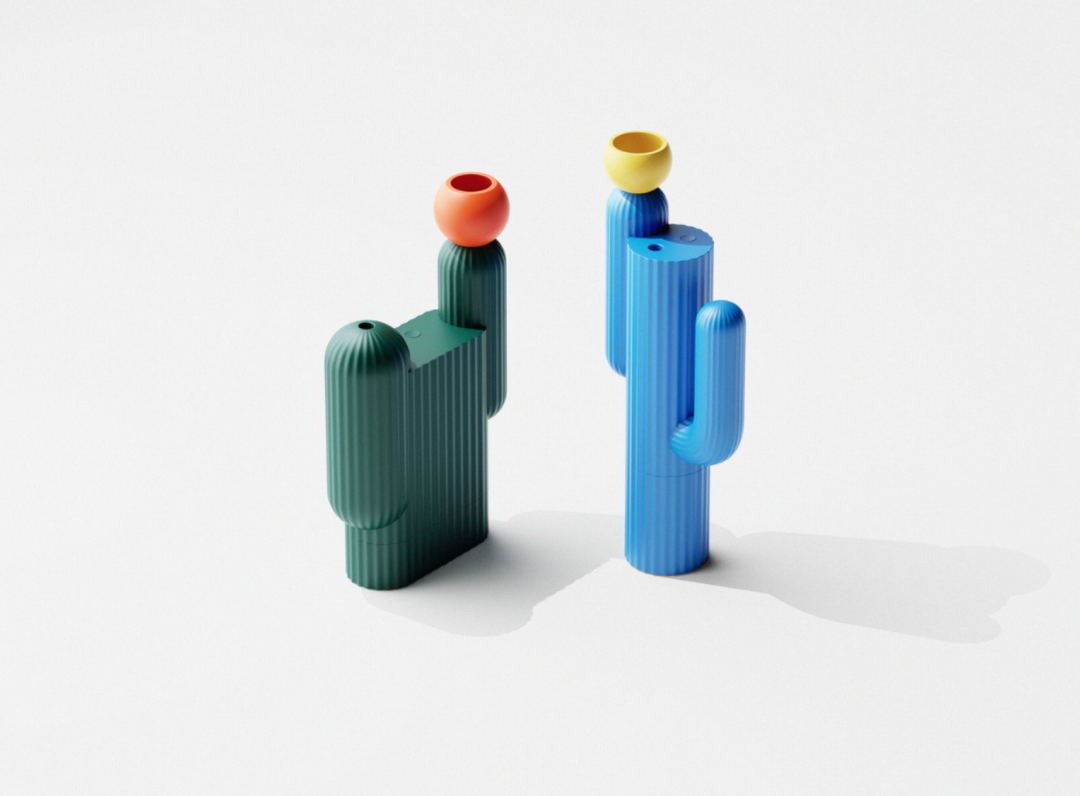 Cabu仙人掌造型加湿器双色展示
