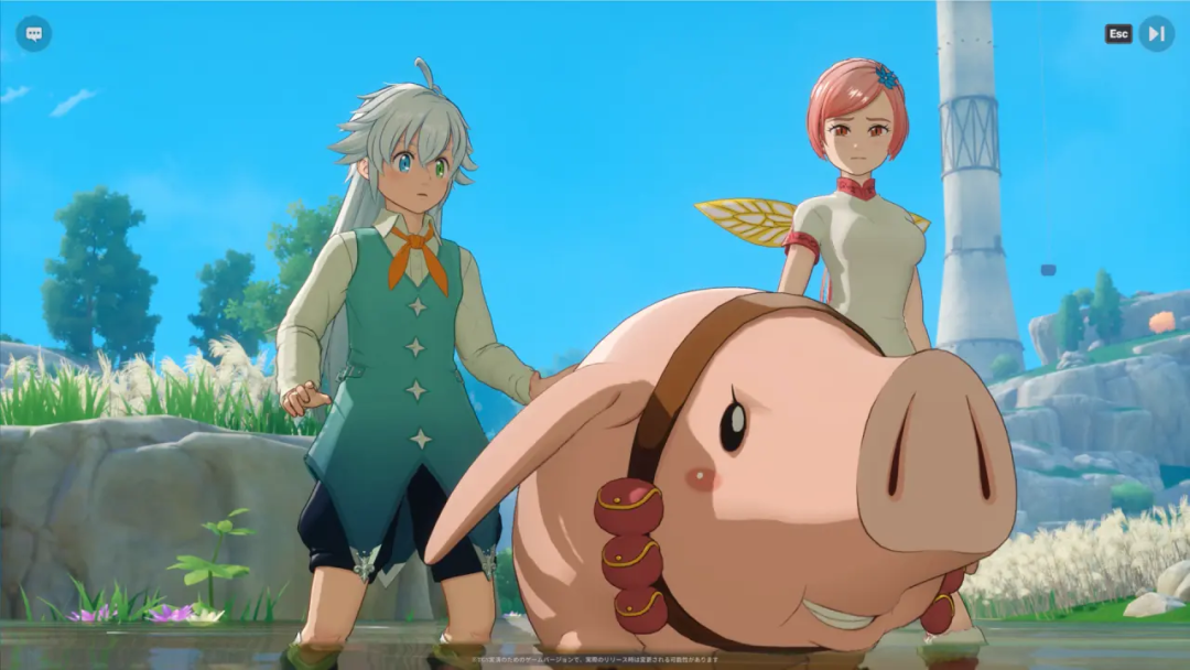 游戏剧情中角色与猪互动截图