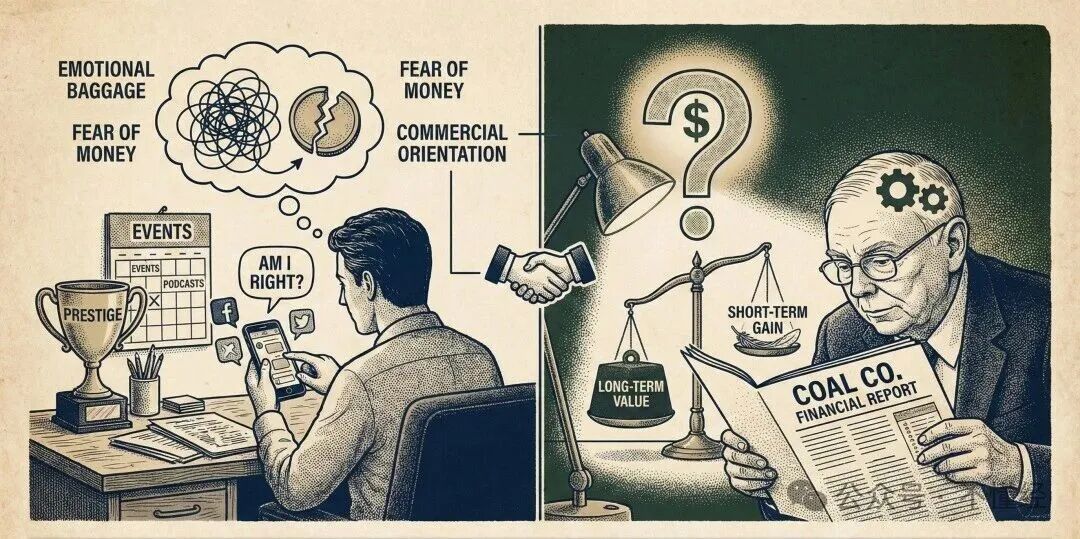 情感决策与商业导向的对比漫画