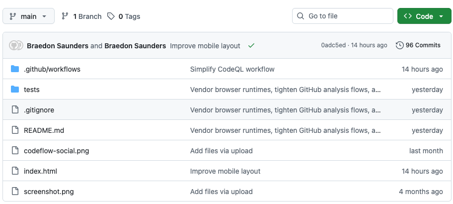 GitHub仓库braedonsaunders/codeflow文件列表