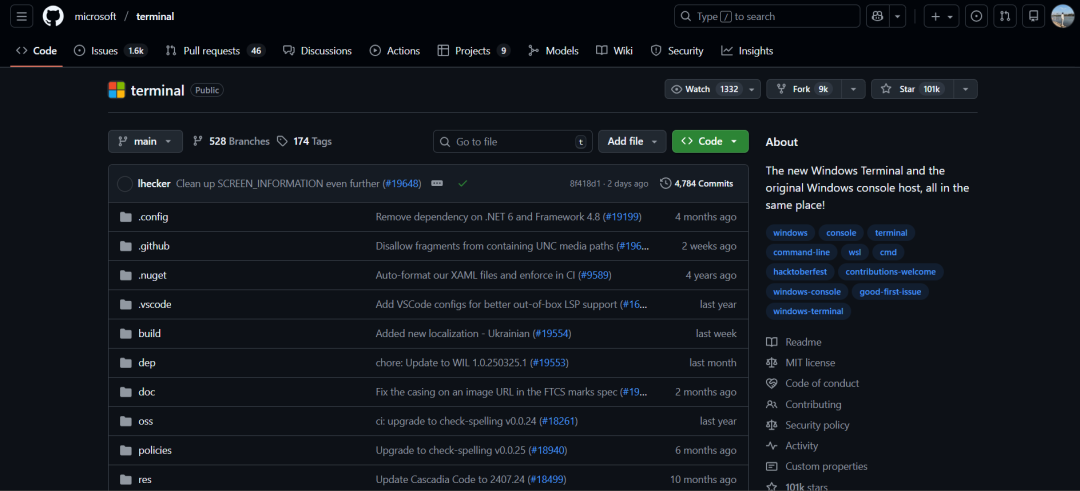 Windows Terminal GitHub