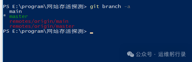命令行查看Git本地与远程分支示例