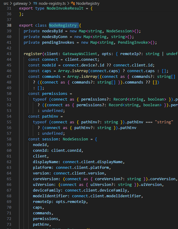 NodeRegistry类与节点会话注册