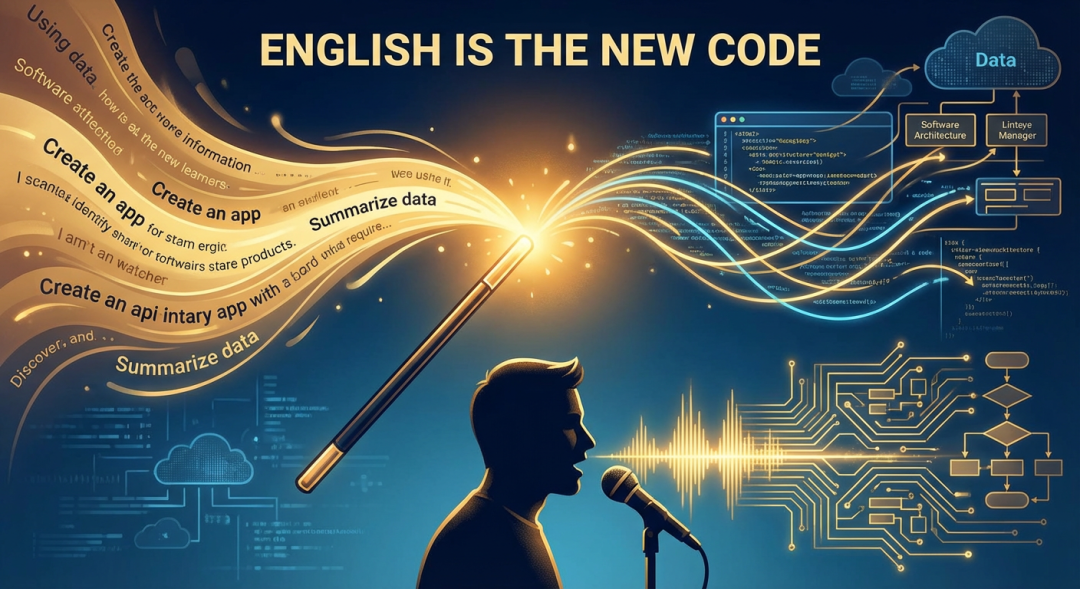 Vibe Coding 概念图：英语成为新代码