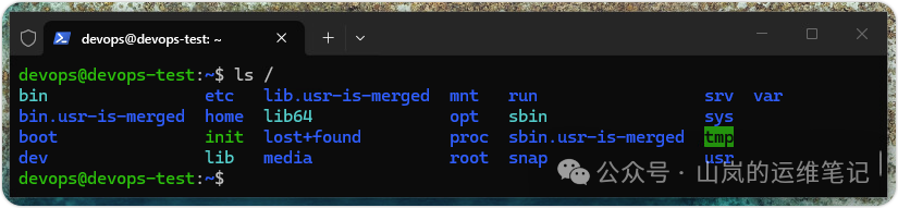 终端执行ls命令查看Linux根目录