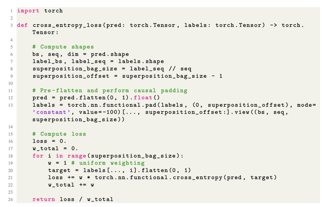 PyTorch 实现的 cross_entropy_loss 函数,支持多热 CE 计算