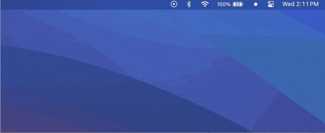 Mac 系统菜单栏拥挤状态示例