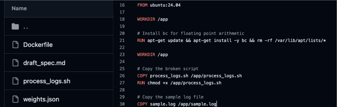 显示缺失文件的Dockerfile代码截图