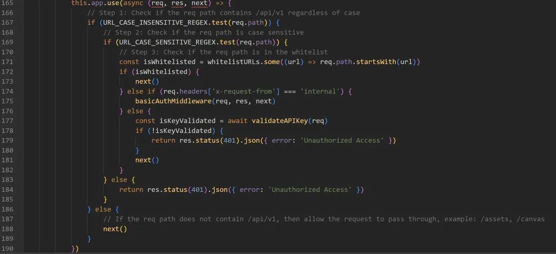 请求鉴权中间件代码逻辑截图