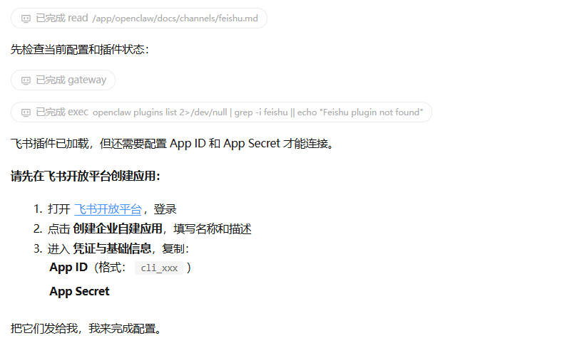 飞书插件配置说明截图