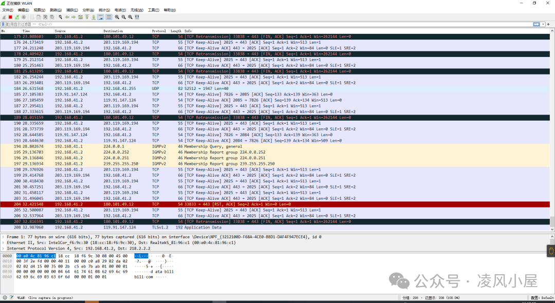 Wireshark主捕获界面