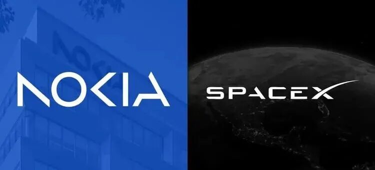 诺基亚与SpaceX品牌标识并列对比图