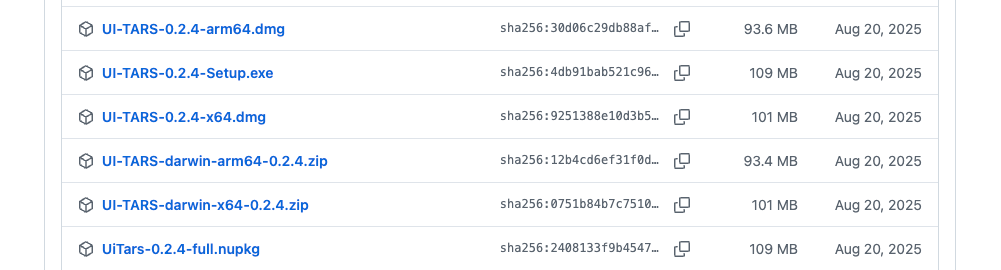 UI-TARS-0.2.4版本发布文件列表