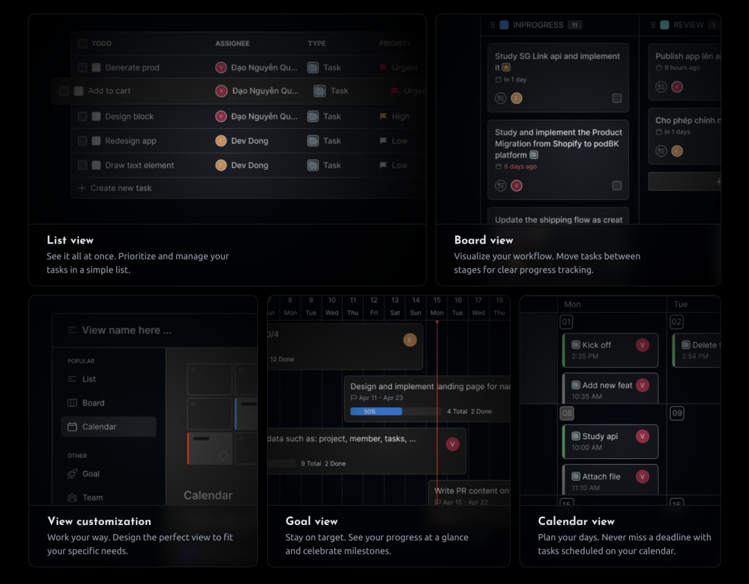 Namviek任务列表与多种视图模式展示