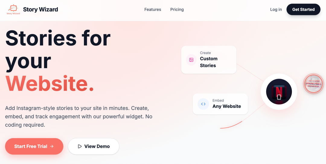 Story Wizard网站故事嵌入工具主页