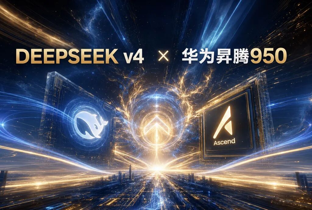 DeepSeek V4与华为昇腾合作宣传图