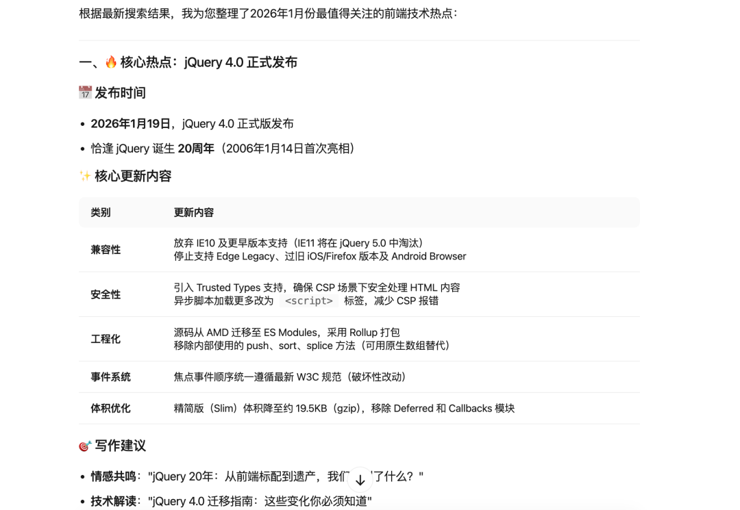 jQuery 4.0技术热点分析