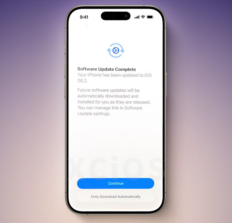 iOS 26.2 自动更新设置界面