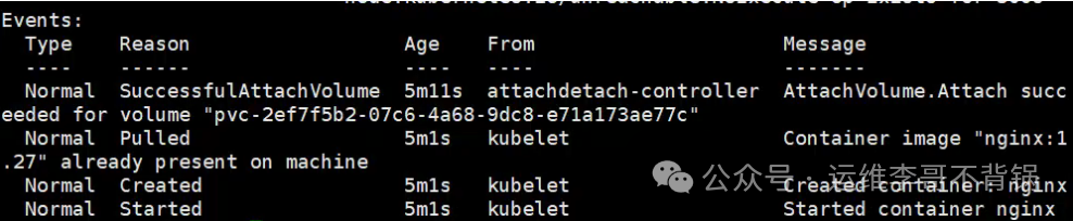 Pod挂载PVC成功截图