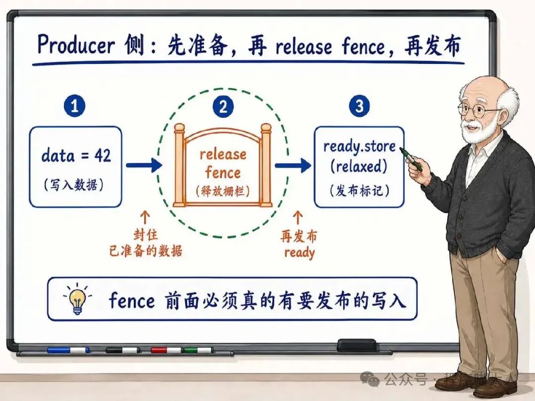Producer 侧 release fence 使用流程示意