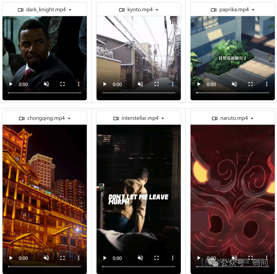 CutClaw处理效果示例：多类型视频素材的剪辑预览