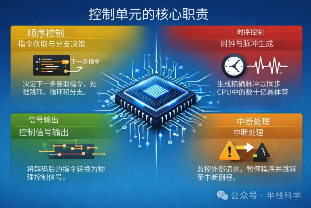 CPU控制单元核心职责示意图