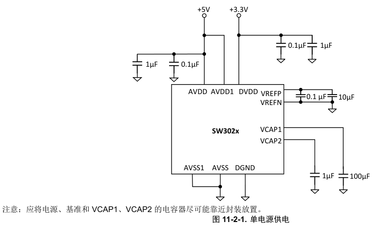 SW302x单电源供电应用电路