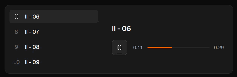 音乐播放器组件界面演示