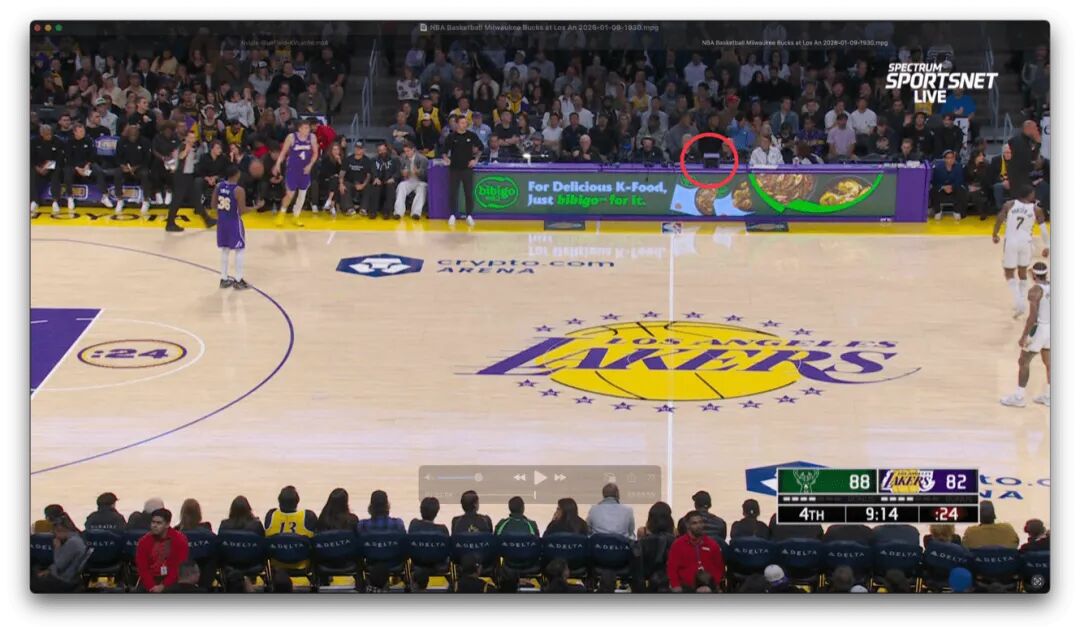 场边视角观看NBA比赛