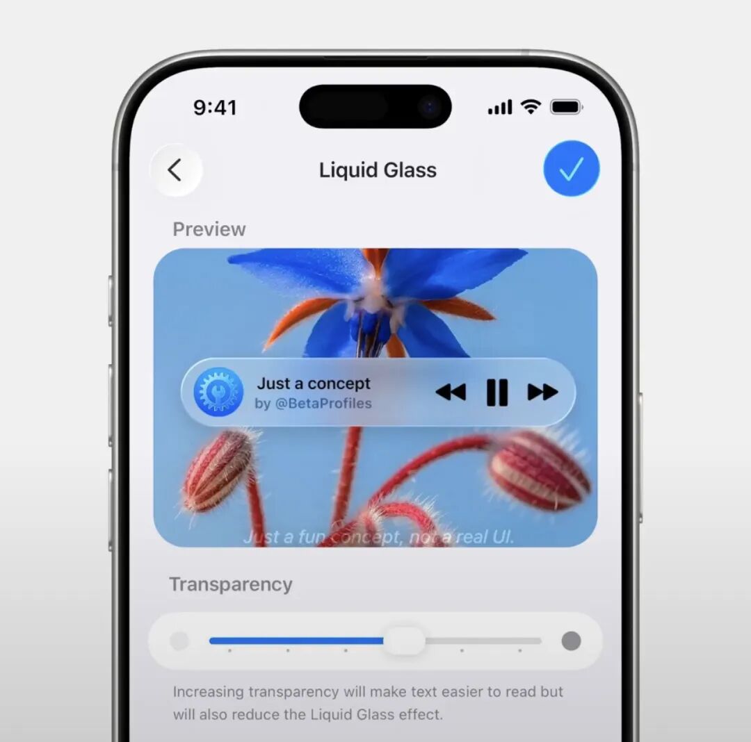 Liquid Glass效果调节界面概念图