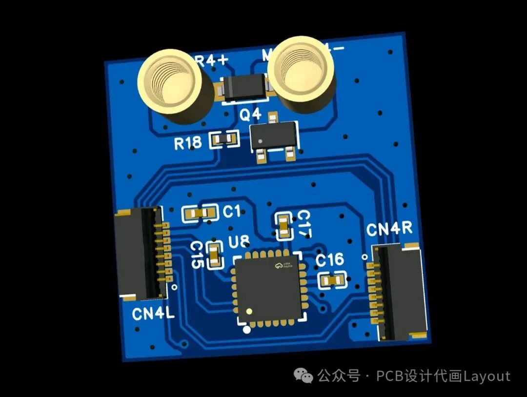 嘉立创EDA设计案例之模拟信号处理模块3D视图