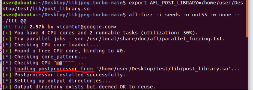 设置AFL_POST_LIBRARY环境变量