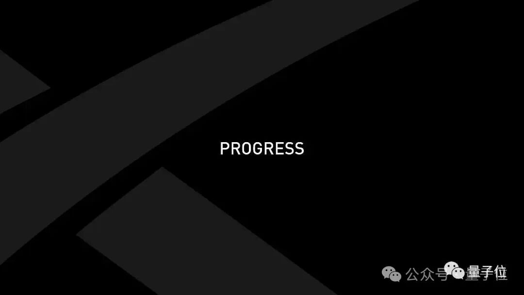 黑色背景,中央写着白色的“PROGRESS”