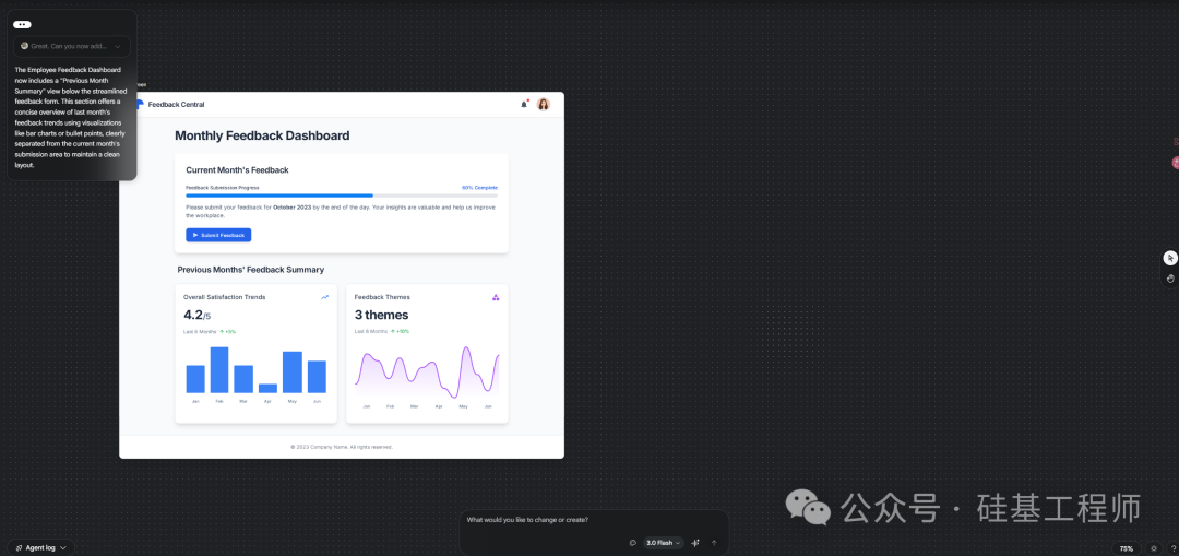 用Stitch生成的数据仪表盘UI