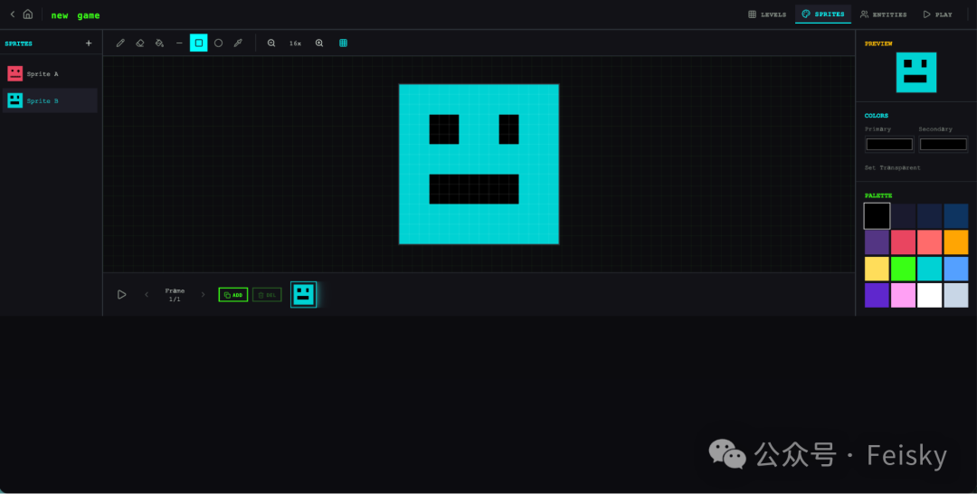 单Agent生成的精灵编辑器界面