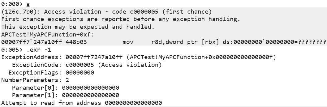 Windbg查看异常记录(.exr)